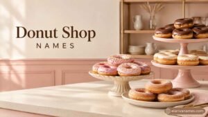 Premium bakery display of colorful donuts for Donut Shop Names inspiration.