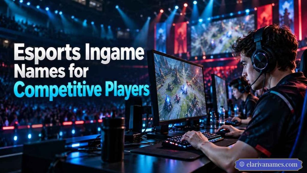 Ingame Name Ideas for competitive esports players at a tournament gaming station.