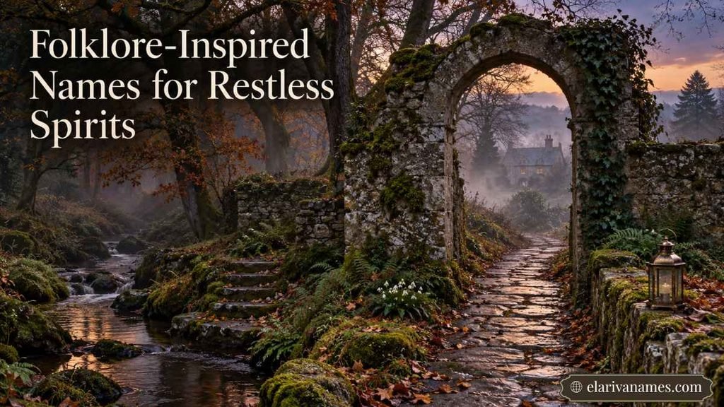 A misty stone archway evokes a Lost Soul legend in woodland.
