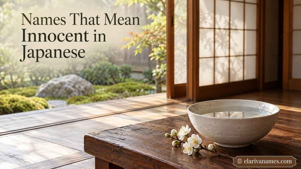 Names That Mean Innocent in Japanese above a ceramic bowl and shoji screens.