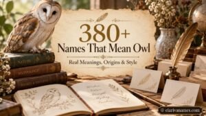 That Mean Owl featured image with a barn owl, vintage books, and quill.