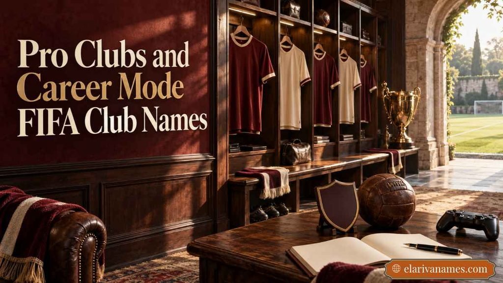 FIFA Club Names presented with unbranded jerseys inside a heritage football clubhouse.